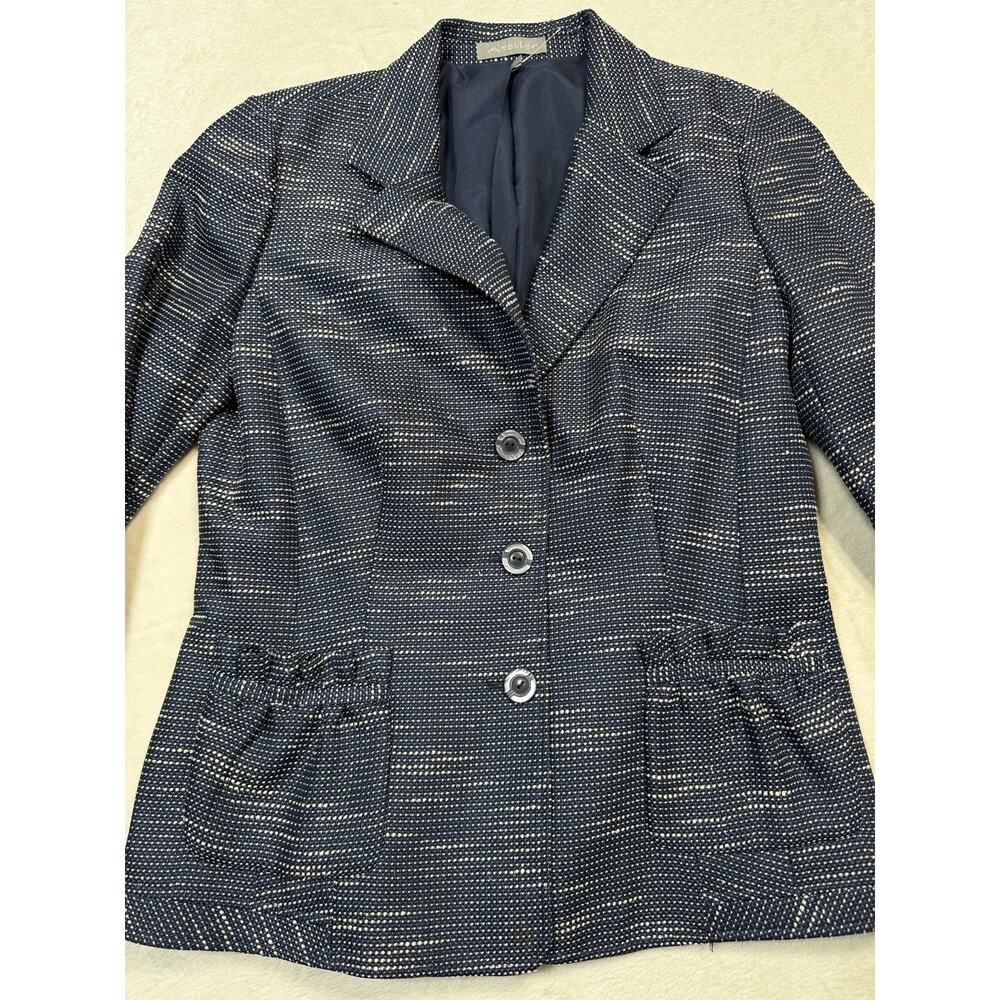 Atelier 3 Button Navy/White Tweed Single Breasted Women’s Blazer Sz10 NWT